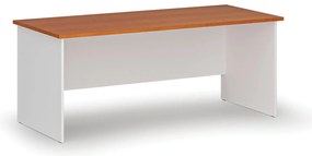 Kancelársky písací stôl PRIMO WHITE, 180x80 cm, biela/čerešňa
