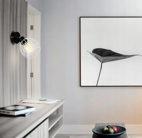 LED nástenná lampa - 1xe27 - biela drôtená guľa