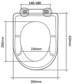 Aqualine Aqualine, VITO WC sedátko, Soft Close, Easy Take, biela, PCS105