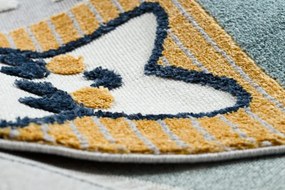 Detský koberec YOYO GD52 sivý / žltý, hviezdičky / mraky