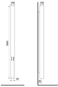 Sapho Sapho, CUBIQ vykurovacie teleso 100x1800 mm, biela matná, LQ284