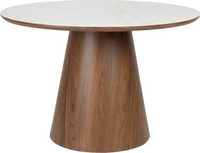 Okrúhly jedálenský stôl s doskou z kameňa ø 115 cm Almira – White Label