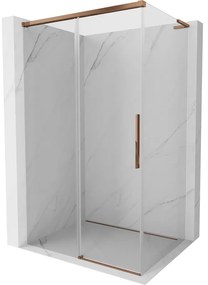 Mexen Rox, L posuvný sprchový kút 120 x 80 cm, 8mm číre sklo, ružové zlato profil, 8C2L-120-080-60-00