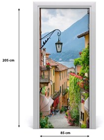 Fototapeta samolepiace na dvere talianskej uličky 85x205 cm