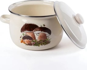 Smaltovaný hrniec s pokrievkou HUBY 5 l