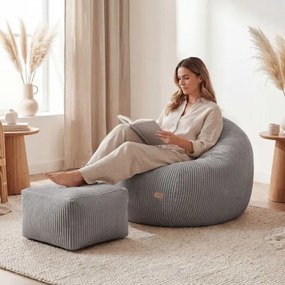 Sedací vak s podnožkou COMFY 3.0 sivý