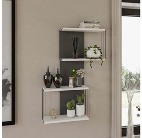 Nástenná polica DESTAN 96x65 cm biela/antracit