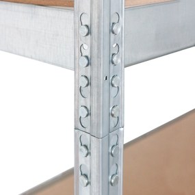 Kovový regál CORNER BUDGET PACK 180x190x190x40 cm, 4x HDF polica, zinok