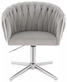 LuxuryForm DESIGN Stolička NORDEN VELUR na striebornom kríži - svetlo šedá