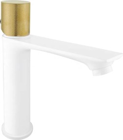 Mexen Royo One Umývadlová batéria, biela/zlatá, 72201-25