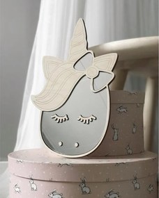 Zrkadlo Jednorožec do detskej izby – akrylové zrkadlo z dreva 30x19 cm