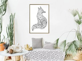 Artgeist Plagát - Flower Fox [Poster] Veľkosť: 20x30, Verzia: Zlatý rám