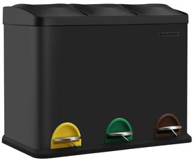 Koš na tříděný odpad Galipa 3x15 l černý