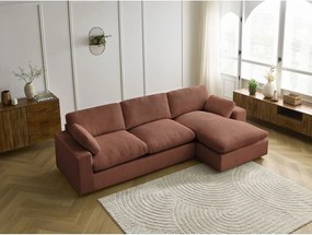 Oranžová menčestrová rohová pohovka Belair – Bobochic Paris