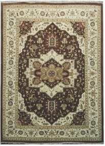 Diamond Carpets India, Ručne viazaný kusový koberec Diamond DC-SIRAPI Brown / ivory, 120x170, hnedá, chodba / predsieň