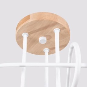 Sollux SL.1474 - Prisadený luster EMBER 3xE27/15W/230V biela/béžová/buk