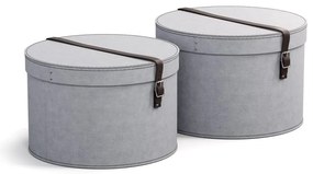 Svetlosivé kartónové úložné boxy s vekom v súprave 2 ks ø 37,5x25,5 cm Rut – Bigso Box of Sweden