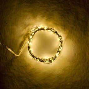 DECOLED Svetelná reťaz LED na batérie, teplá biela, 50 diód, 5,3 m, IP44