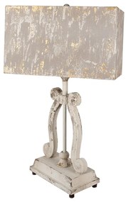 Béžová patinová stolná vintage lampa