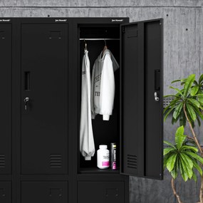 Šatníková skriňa pre zamestnancov čierna IGOR 1 Plus 316,5 x 1850 x 450 mm