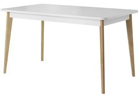 Piaski Jedálenský stôl NORDI PST140, biela/dub sonoma | biela/biely lesk/dub sonoma