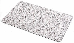 Bielo-sivá gumová kúpeľňová predložka 50x80 cm Leandra – douceur d'intérieur