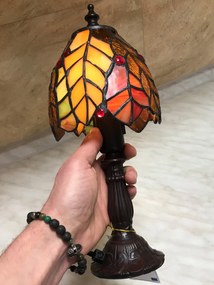 Dekoratívna Tiffany lampička LÍSTKY 12*30