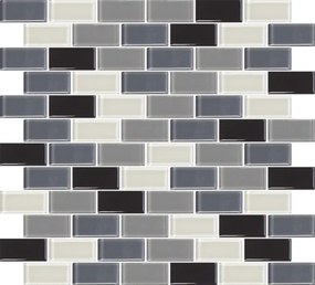 Sklenená mozaika Premium Mosaic šedá 31x33 cm lesk MOS5025MIX1, (bal. 1,000 m2 )