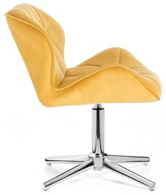 LuxuryForm DESIGN Stolička MILANO VELUR na striebornom kríži - žltá