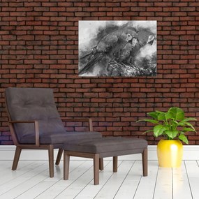 Obraz - Akvareloví papagáje (70x50 cm)