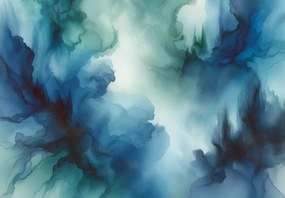 Fototapeta - Modrá abstraktná hmla (147x102 cm)