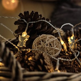 DECOLED LED světelný řetěz na baterie, 10 teple bílých diod, 1,5 m, akryloví andílci