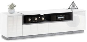 Televízny stolík FRED biela/šedá