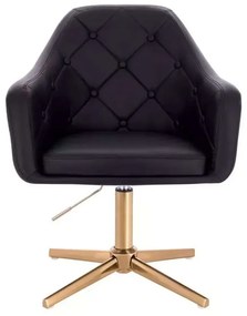 LuxuryForm DESIGN Kreslo ANDORA na zlatom kríži - čierne