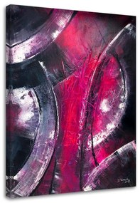 Obraz na plátně, Moderní abstraktní fialová - 70x100 cm