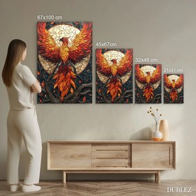 DUBLEZ | Mozaikový obraz na dreve - Vitrážny fénix