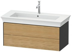 DURAVIT White Tulip závesná skrinka pod umývadlo, 2 zásuvky, 984 x 458 x 410 mm, dub prírodný masív/grafit matný, WT43420H558