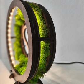 Drevená LED lampa s machom – Srdce a Kríž I SENTOP LED0582