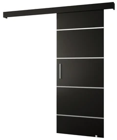 Posuvné dvere 90 cm Sharlene IV (čierna matná + čierna matná + strieborná). Vlastná spoľahlivá doprava až k Vám domov. 1043764