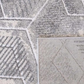 DY Sivý geometrický koberec Enigma 04 Rozmer: 80x150 cm