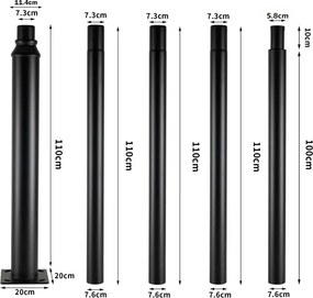 Brilagi-LED Vonkajšia pouličná lampa so stĺpom 5 m URBANSPARK LED/120W/230V čierna IP65