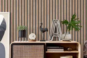 Vliesové tapety na stenu IMPOL TRADE 10400-32, rozmer 10,05 m x 0,53 m, lamely na stenu dub natural, IMPOL TRADE