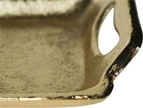 Zlatý kovový servírovací podnos s uchami Tray Raw S - 25*13*5cm
