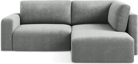 Sivá ženilková rozkladacia/s úložným priestorom rohová pohovka (pravý roh/do L) Kona – Makamii