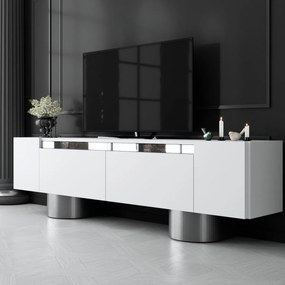 Bohem Biely a strieborný TV stolík