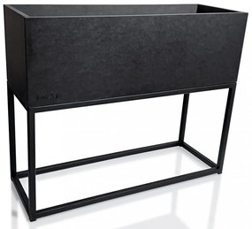 Dokonalý čierny kovový kvetináč LOFT FIORINO 62X22X50 cm