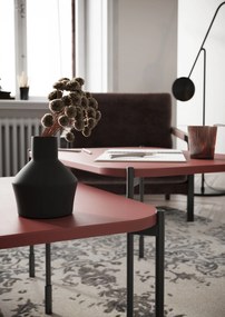 Konferenčný stolík Sonatia 60 cm obdĺžnikový na kovových nohách - bordový