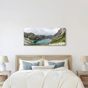 Obraz jazera v horách (120x50 cm)