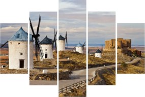 Obraz - Veterné mlyny Consuegra, Španielsko (150x105 cm)