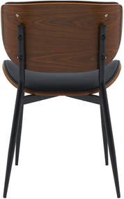 Stolička Enid - koženka - Orech / Čierna